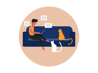 Work from home campaign, stay at your house can protect you from corona virus