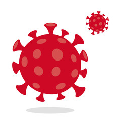 Coronavirus, covid-19 Red.  Virus on white background