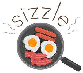 Cook Fry Onomatopoeia Sound Sizzle Illustration