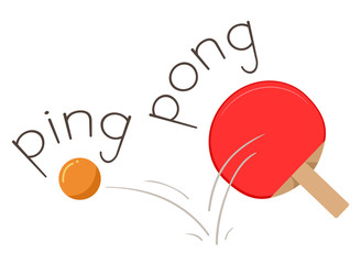 Table Tennis Onomatopoeia Ping Pong Illustration