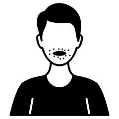 tingling sensation on the lips concept vector icon design, Hypoparathyroidism on white background,