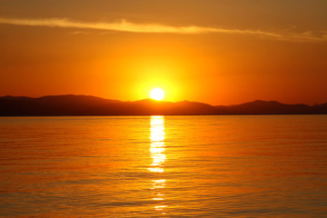 beautiful Golden sunrise over the sea.beautiful Golden sunset over the sea