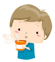 Kid Boy Adjective Hot Illustration