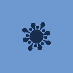 Coronavirus Vector Icon. Infographic Element . Virus Cell Icon. Corona Virus Sign Icon. Wuhan Pneumonia. COVID-19 NCOV-2019 Corona Virus Abbreviation. Bacteria Scheme. Vector Flat Symbol