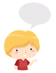 Kid Boy Verb Talk Illustration