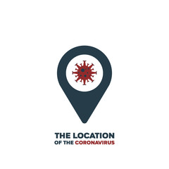 Pin Location of Coronavirus or Virus Element, Sign coronavirus, Corona Virus Vector Illustration