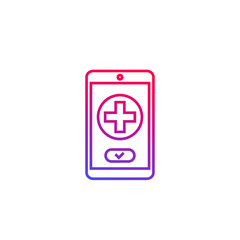 Telemedicine vector line icon on white