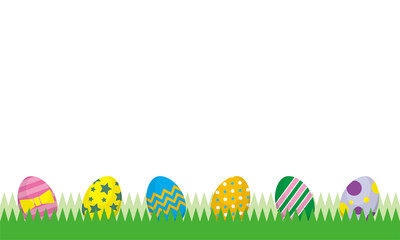 イースターエッグを並べた背景