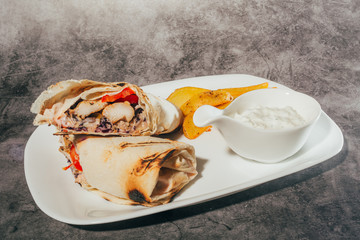 chicken wrap close up