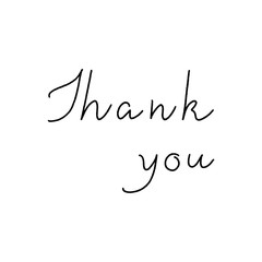 Thank you hand lettering on white background