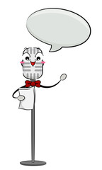 Mascot Microphone Read Speech Bubble Illustration