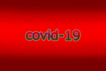 赤と黒のグラデーションバックと真ん中にcovid-19の文字