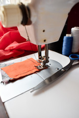 close up of sewing machine