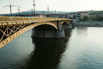 Fototapeta na wymiar Margit Bridge. Danube river. Hungary. Budapest