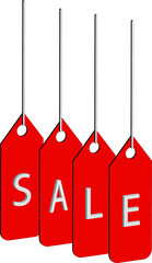Hanging price stickers sale header