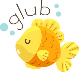 Fish Onomatopoeia Sound Glub Illustration