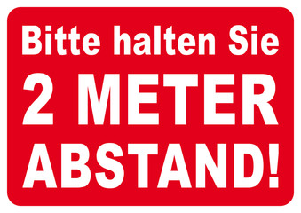 ds89 DiskretionSchild - Hinweis mit text in deutsch: Bitte halten Sie 2 METER ABSTAND! - Anstehen im Kunden- und Wartebereich - Hygienemassnahme, Infektionsschutz - Poster DIN A1 A2 A3 A4 - xxl g9411