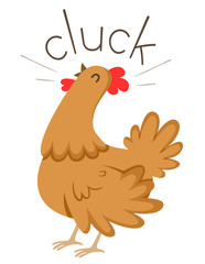 Hen Onomatopoeia Sound Cluck Illustration