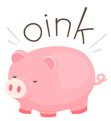 Pig Onomatopoeia Sound Oink Illustration