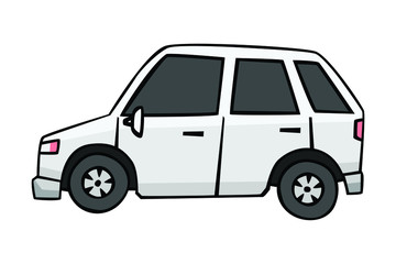SUV car in drawing style on white
