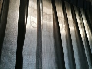 Transparent curtain at window