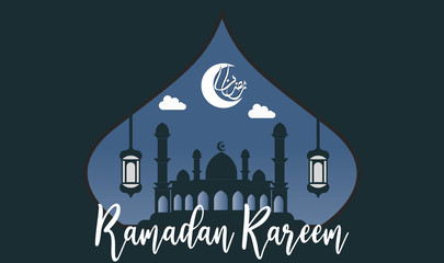 Happy Ramadan Kareem banner, greeting card posters or invitations design with islamic lanterns, stars and moon on gold. Vector illustration.