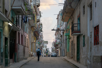 narrow street in havana