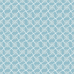 Abstract grid unisex seamless vector pattern in blue and white. Surface print design. For backgrounds, textures, fabrics, stationery and packaging.