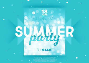 Vertical light blue dance party background with graphic elements and text. 