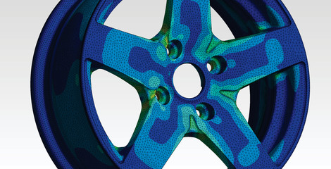 Wheel engineering with finite element analysis and von mises stress plot   © Leandro