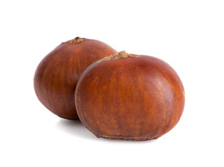 Chestnuts an isolated on white background