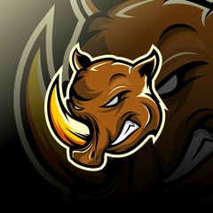 rhino mascot esport logo © TFamz