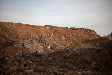 Dug land for construction.