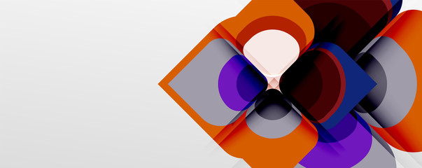 Abstract background - geometric cut paper design flower or square shape composition. Vector Illustration For Wallpaper, Banner, Background, Card, Book Illustration, landing page