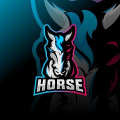 horse mascot esport logo