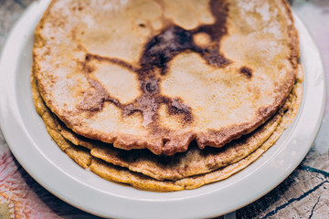 Pancakes on the plate
