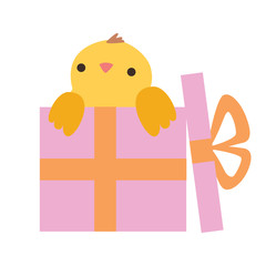 Little chicken in the gift box - 335549369