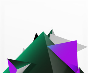 Abstract background, mosaic 3d triangles composition, low poly style design. Vector Illustration For Wallpaper, Banner, Background, Card, Book Illustration, landing page