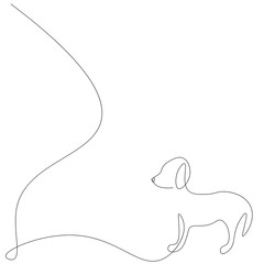 Dog puppy animal silhouette. Vector illustration