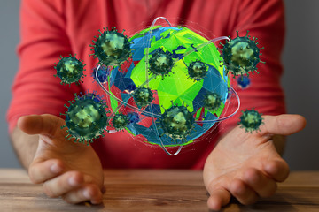 contagious virus pandemic, dangerous virus  3d