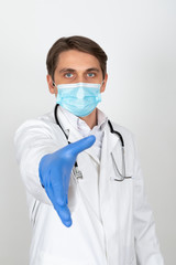 Physician showing handshake