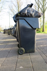 Waste collection bin at street