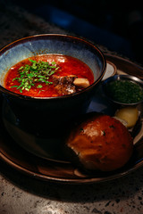 plate with borsch