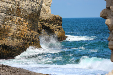 Fototapeta na wymiar Sea and beach in Agva. Cliff coast in Agva