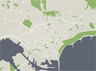 map of the city of Varna, Bulgaria