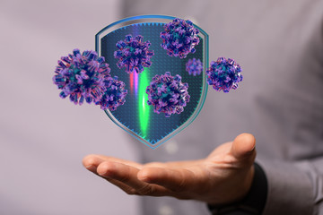 flu virus attack digital 3d  epidemic.