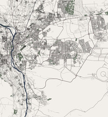 map of the city of Cairo, Giza, Egypt