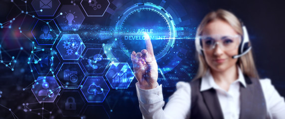 Business, Technology, Internet and network concept. Agile Software Development.