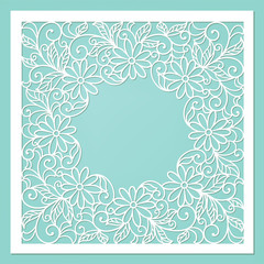 floral invitetion card, laser cut