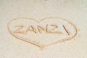 From Zanzi with love concept on the sand